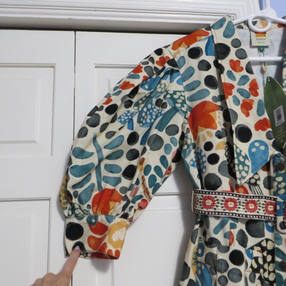 FARM Rio Cream Maxi Dress with Red, Blue & Black Floral Print - Picture 5 of 14